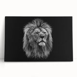 Stretched canvas wall art featuring a majestic lion design, showcasing vibrant colors and intricate details, perfect for home decor in animal-themed spaces.