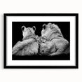 Black-framed wall art depicting a majestic lion, featuring intricate details and vibrant colors, perfect for animal lovers and home decor enthusiasts. Ideal for adding a touch of wildlife elegance to any space, this design captures the essence of the wild.