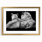Lion-themed wall art featuring a striking gold-framed design, showcasing a majestic lion's face against a neutral background, perfect for animal lovers and home decor enthusiasts.