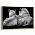 Framed wall art featuring a majestic lion design in gold tones, showcasing intricate details and textures, perfect for wildlife lovers and home decor enthusiasts.