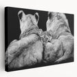 Stretched canvas wall art showcasing a majestic lion in a vibrant, wild design, perfect for animal lovers and modern decor enthusiasts. Ideal for adding a bold statement to any room.
