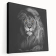 Stretched canvas wall art featuring a majestic side view of a lion, showcasing vibrant colors and intricate details, perfect for animal lovers and home decor enthusiasts.