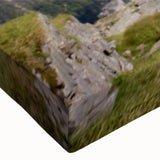 Close-up of a vibrant stretched canvas showcasing a llama and alpaca design, perfect for animal lovers and home decor enthusiasts, with rich colors and intricate details.