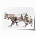 Lynx wall art design featuring a vibrant and detailed illustration of a wild lynx, printed on high-quality rolled canvas, ideal for nature-themed decor.