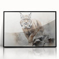 Framed acrylic wall art featuring a striking lynx design, showcasing detailed fur textures and vivid colors, perfect for animal lovers and modern decor.