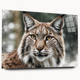 Lynx design wall art collection displayed in acrylic glass, showcasing a side view with intricate details and vibrant colors, perfect for nature enthusiasts.