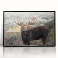 Framed wall art collection featuring moose and elk designs in a black frame, showcasing wildlife aesthetics ideal for nature enthusiasts' home decor.