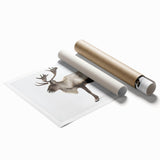 Moose and elk wall art collection print showcasing detailed wildlife illustrations in earthy tones, rolled and ready for framing. Ideal for nature enthusiasts.