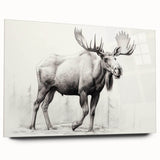 Moose and elk design wall art collection displayed in acrylic glass, showcasing vibrant nature scenes with rich colors and intricate details, perfect for wildlife enthusiasts.
