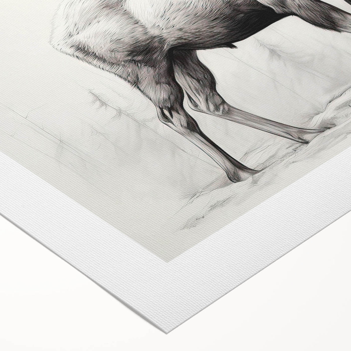 Moose and elk wall art design on rolled canvas, showcasing a vibrant forest scene with rich colors and intricate details, perfect for nature enthusiasts' decor.