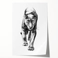 Panther wall art print showcasing a vibrant, detailed illustration of a sleek black panther among lush green foliage, perfect for wildlife-themed decor.