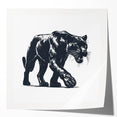 Stylish wall art print featuring a sleek panther design, showcasing vivid colors and intricate details, ideal for enhancing modern home decor with a touch of wildlife elegance.