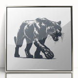Framed acrylic wall art featuring a striking panther design, showcasing vivid colors and intricate details, perfect for wildlife enthusiasts and home decor lovers.