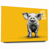 Colorful acrylic wall art featuring a whimsical pig design, showcasing vibrant hues and playful details, ideal for adding charm to any living space or gallery.