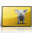 Framed acrylic wall art featuring a whimsical pig design, showcasing vibrant colors and intricate details, perfect for animal lovers and modern decor enthusiasts.