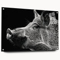 Acrylic glass wall art featuring a side view of a whimsical pig design, showcasing vibrant colors and intricate details, perfect for animal lovers' decor.