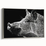 Framed wall art showcasing a vibrant pig design from the Animals A Wild Life collection, featuring a silver frame and textured canvas, perfect for animal lovers.