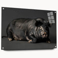 Acrylic glass wall art featuring a whimsical pig design from the "Animals A Wild Life" collection, showcasing vibrant colors and a modern aesthetic, perfect for animal lovers.