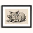 Framed wall art showcasing a vibrant pig design from the "Animals A Wild Life" collection, featuring a sleek black frame and matting, perfect for animal lovers and home decor enthusiasts.