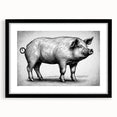 Black-framed wall art featuring a whimsical pig design from the "Animals A Wild Life" collection, showcasing colorful, playful illustrations perfect for animal lovers and home decor enthusiasts. Ideal for adding a touch of fun to any room.