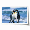 Vibrant wall art print featuring a playful penguin illustration set against a colorful background, perfect for adding a touch of wildlife charm to any room decor.