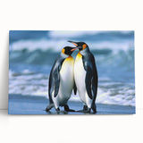 Stretched canvas wall art showcasing a vibrant penguin design, featuring rich colors and intricate details, perfect for animal lovers and home decor enthusiasts.