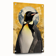 Acrylic wall art featuring a side view of a playful penguin design, showcasing vibrant colors and intricate details, perfect for animal lovers' home decor.