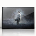 Framed acrylic wall art featuring a stylized penguin design in a black frame, perfect for adding a modern touch to wildlife décor. Ideal for animal lovers and home decoration.