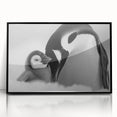 Framed acrylic wall art featuring a striking penguin design, showcasing vibrant colors against a black background, perfect for wildlife enthusiasts and modern decor.