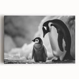 Stretched canvas wall art showcasing a vibrant penguin design, perfect for animal lovers and home decor, featuring vivid colors and a contemporary style.