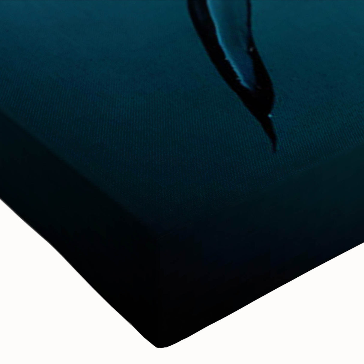 Close-up view of a stretched canvas wall art featuring a detailed design of a penguin, showcasing vibrant colors and intricate textures, perfect for animal lovers' decor.