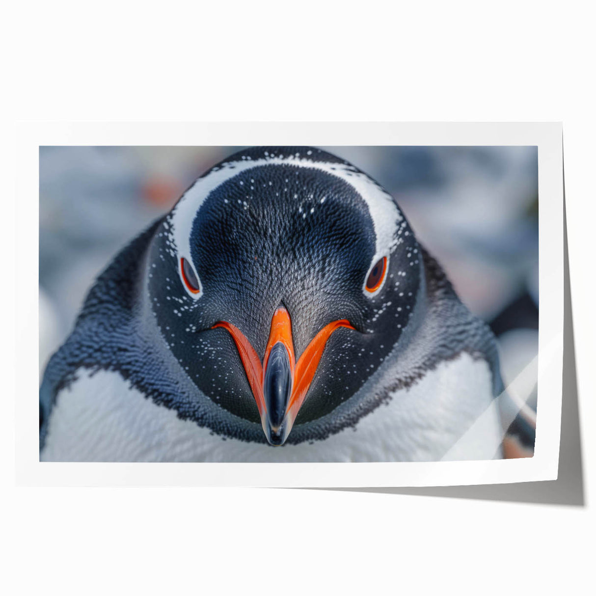 Colorful penguin wall art print showcasing a whimsical design, ideal for animal lovers and modern decor enthusiasts. Perfect for brightening up any room.