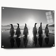 Side view of a penguin-themed wall art piece made of acrylic glass, showcasing vibrant colors and intricate design, ideal for animal lovers and modern decor.
