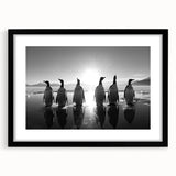 Black-framed wall art showcasing a stunning penguin design from the 'Animals of the Wild' collection, perfect for adding a touch of nature to any room.