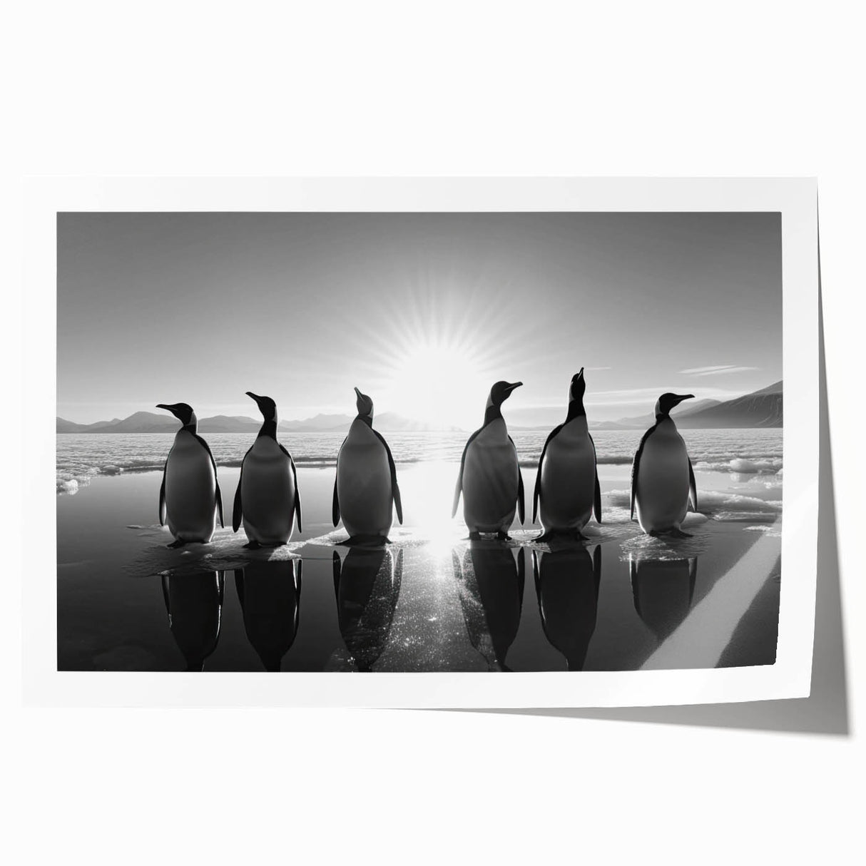 Colorful wall art print showcasing a playful penguin design on a textured background, perfect for children's rooms and wildlife enthusiasts. Ideal for adding a whimsical touch to any decor.
