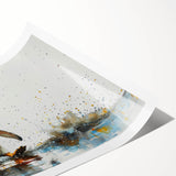 Colorful penguin wall art design featuring a playful and whimsical illustration, rolled for easy display and packaging in a protective cardboard tube. Perfect for animal lovers and home decor enthusiasts.