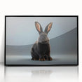Framed wall art featuring a detailed rabbit design in an acrylic finish, set against a black background, perfect for wildlife-themed decor and animal lovers.