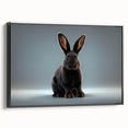 Framed wall art featuring a stylish rabbit design from the Animals A Wild Life collection, showcasing a sleek black frame and vibrant colors, perfect for modern decor.