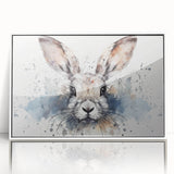 Framed wall art collection showcasing a playful rabbit design with vibrant colors, set against a white background, ideal for animal lovers and children's decor.