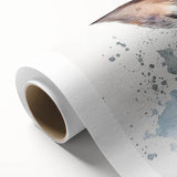 Rolled canvas wall art featuring a whimsical rabbit design in soft pastel colors, showcasing intricate details and textures, perfect for enhancing any playful decor.