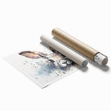 Colorful rabbit-themed wall art print showcasing vibrant illustrations of rabbits in a whimsical forest setting, rolled and ready for framing, ideal for nursery decor.