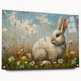 Acrylic wall art showcasing a detailed side view of a rabbit design, beautifully presented with pins for display, perfect for animal lovers and home decor enthusiasts.