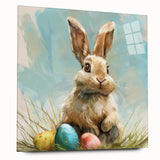 Acrylic wall art collection featuring a side view of a rabbit design, showcasing vibrant colors and intricate details, perfect for animal lovers and modern decor.