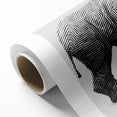 Close-up of a rolled canvas featuring a vibrant rhinoceros design from the Animals A Wild Life collection, showcasing intricate details and rich colors, ideal for wildlife enthusiasts.