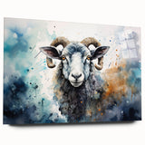 Acrylic wall art showcasing a vibrant sheep design from the Wild Life collection, displayed in side view, highlighting its glossy finish and unique textures. This modern artwork adds a touch of nature-inspired elegance to any interior decor.