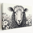 Stretched canvas wall art featuring a side view of a sheep design from the Animals A Wild Life collection, showcasing intricate details and vibrant colors, ideal for home decor.