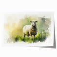 Rolled print of a whimsical sheep design featuring vibrant colors, perfect for animal lovers and home decor, showcasing artistic details and texture.