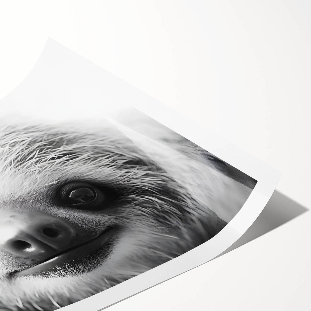 Sloth-themed wall art print showcasing vibrant colors and whimsical design, rolled and securely packaged in a cardboard tube for easy display and protection. Perfect for adding a touch of nature-inspired decor to any space.