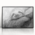 Framed acrylic wall art featuring a whimsical sloth design, showcasing vibrant colors and intricate details, ideal for animal lovers' home decor.