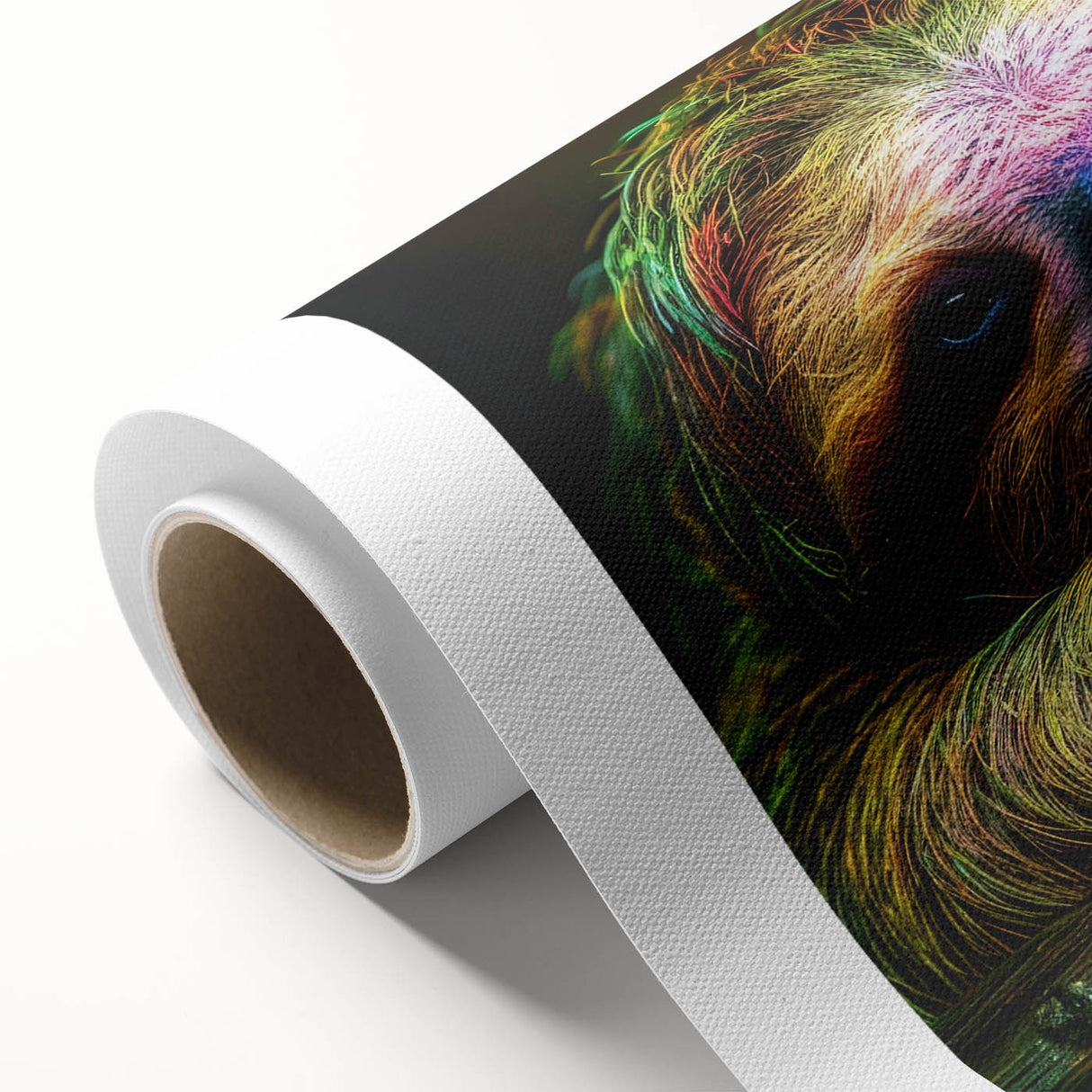 Sloth-themed wall art on rolled canvas, showcasing vibrant colors and intricate details, perfect for adding a playful touch to home decor. Ideal for animal lovers.
